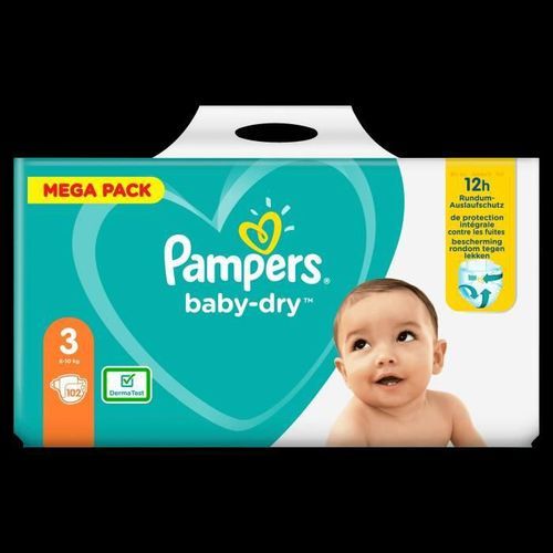 Pampers Baby-Dry Taille 3, 102 Couches - Photo n°2; ?>