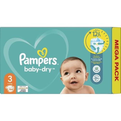 PAMPERS Baby-Dry Taille 3 - 104 Couches - Photo n°2; ?>