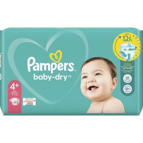 PAMPERS Baby-Dry Taille 4+ - 43 Couches - Photo n°2; ?>