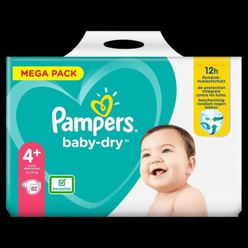 Pampers Baby-Dry Taille 4+, 82 Couches - Photo n°2; ?>