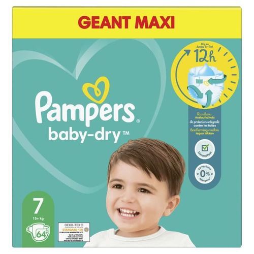 PAMPERS Baby-Dry Taille 7 - 64 Couches - Photo n°2; ?>