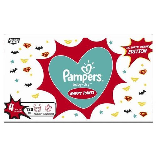 PAMPERS Couches-culottes Baby-Dry Pants Taille 4 - 120 culottes - Pack 1 Mois - Photo n°2; ?>