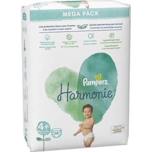 PAMPERS Harmonie Taille 4+ - 68 Couches - Photo n°3; ?>