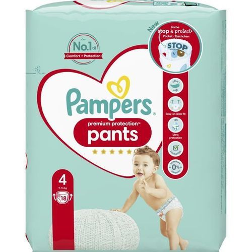 PAMPERS Premium Protection Pants Taille 4 - 18 Couches-culottes - Photo n°2; ?>