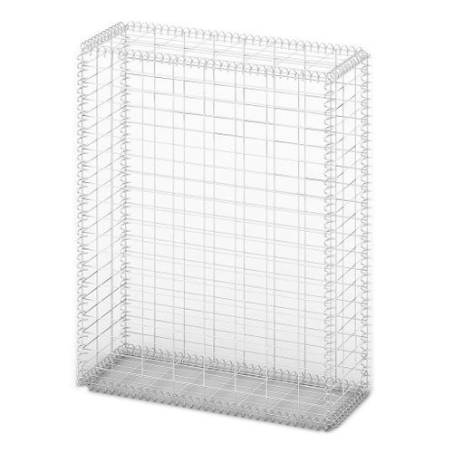 Panier de gabion avec couvercle Fil galvanisé 100 x 80 x 30 cm - Photo n°2; ?>