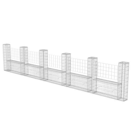 Panier de gabion en forme de U Acier galvanisé 570x20x100 cm - Photo n°2; ?>