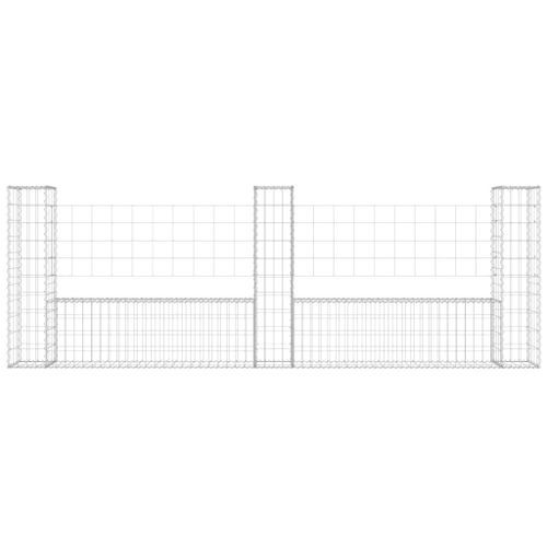 Panier de gabion en forme de U avec 3 poteaux Fer 260x20x100 cm - Photo n°3; ?>