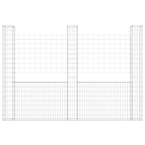 Panier de gabion en forme de U avec 3 poteaux Fer 260x20x200 cm - Photo n°3; ?>