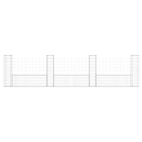 Panier de gabion en forme de U avec 4 poteaux Fer 380x20x100 cm - Photo n°3; ?>