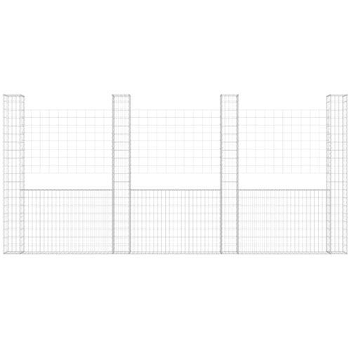 Panier de gabion en forme de U avec 5 poteaux Fer 500x20x200 cm - Photo n°3; ?>