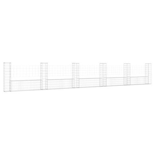 Panier de gabion en forme de U avec 6 poteaux Fer 620x20x100 cm - Photo n°2; ?>