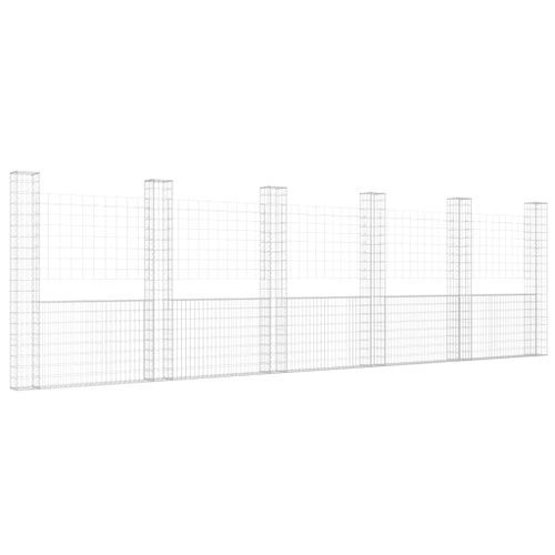 Panier de gabion en forme de U avec 6 poteaux Fer 620x20x200 cm - Photo n°2; ?>