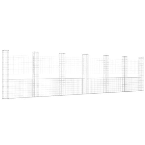 Panier de gabion en forme de U avec 7 poteaux Fer 740x20x200 cm - Photo n°2; ?>