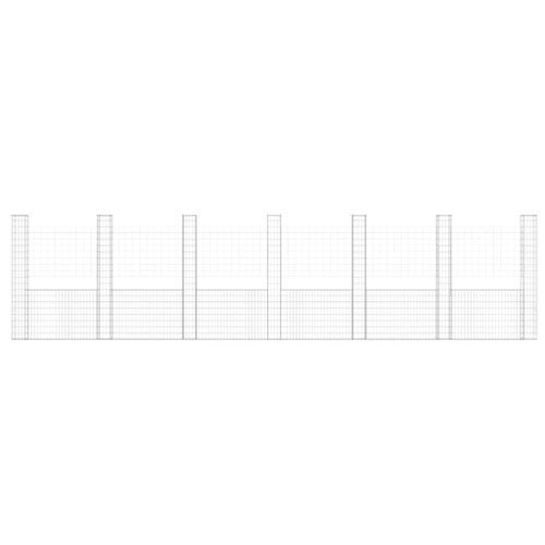 Panier de gabion en forme de U avec 7 poteaux Fer 740x20x200 cm - Photo n°3; ?>