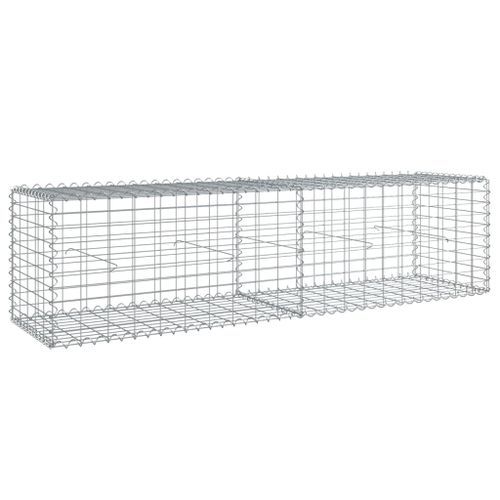 Panier gabion avec couvercle 200x50x50 cm fer galvanisé - Photo n°2; ?>