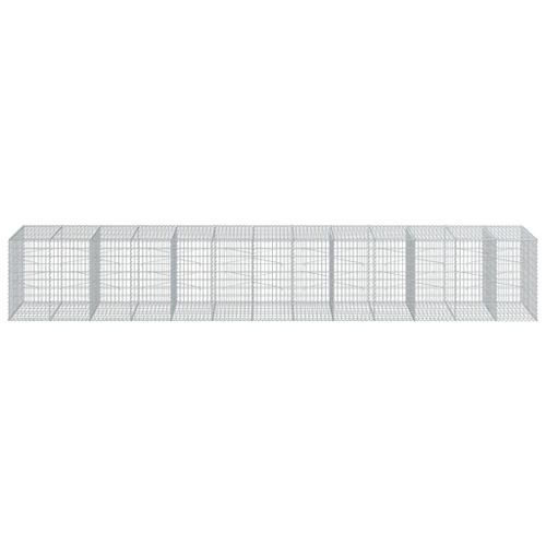 Panier gabion avec couvercle 650x100x100 cm fer galvanisé - Photo n°3; ?>