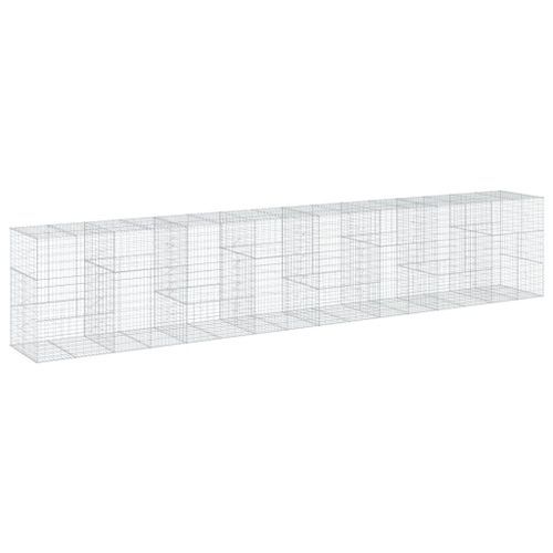 Panier gabion avec couvercle 800x100x150 cm fer galvanisé - Photo n°2; ?>