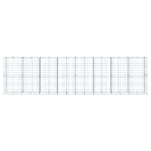 Panier gabion avec couvercle 800x100x200 cm fer galvanisé - Photo n°3; ?>