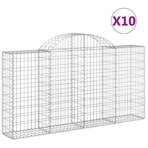 Paniers à gabions arqués 10 pcs 200x30x100/120 cm Fer galvanisé - Photo n°2; ?>