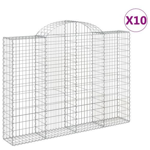 Paniers à gabions arqués 10 pcs 200x30x140/160 cm Fer galvanisé - Photo n°2; ?>