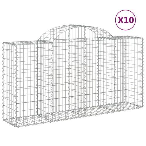 Paniers à gabions arqués 10 pcs 200x50x100/120 cm fer galvanisé - Photo n°2; ?>