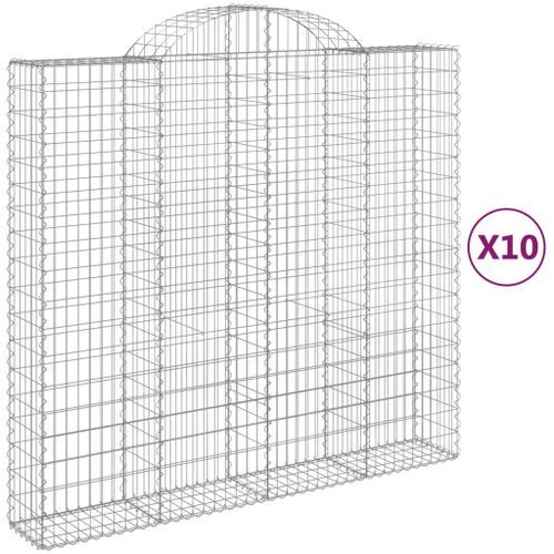 Paniers à gabions arqués 10 pcs 200x50x180/200 cm Fer galvanisé - Photo n°2; ?>