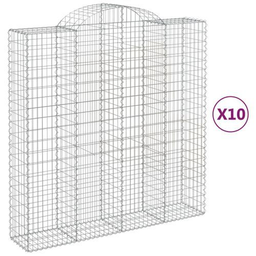 Paniers à gabions arqués 10 pcs 200x50x200/220 cm Fer galvanisé - Photo n°2; ?>