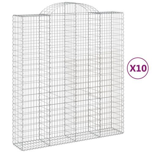 Paniers à gabions arqués 10 pcs 200x50x220/240 cm Fer galvanisé - Photo n°2; ?>