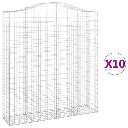 Paniers à gabions arqués 10 pcs 200x50x220/240 cm Fer galvanisé - Photo n°2; ?>