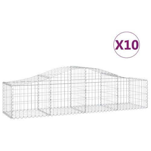 Paniers à gabions arqués 10 pcs 200x50x40/60 cm fer galvanisé - Photo n°2; ?>