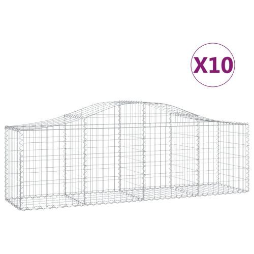 Paniers à gabions arqués 10 pcs 200x50x60/80 cm Fer galvanisé - Photo n°2; ?>