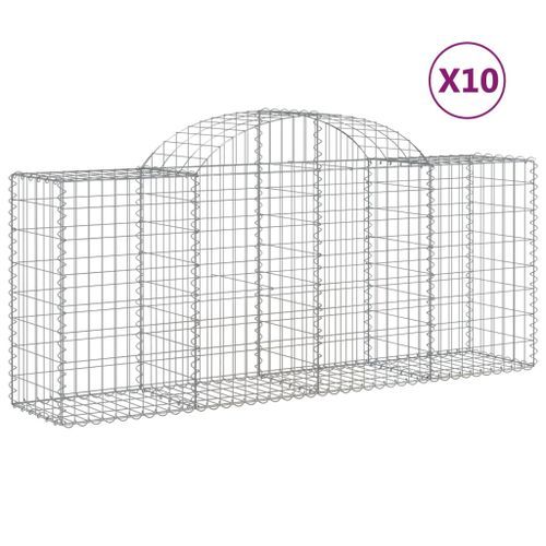 Paniers à gabions arqués 10 pcs 200x50x80/100 cm Fer galvanisé - Photo n°2; ?>