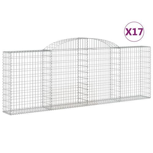 Paniers à gabions arqués 10 pcs 300x30x100/120 cm fer galvanisé - Photo n°2; ?>