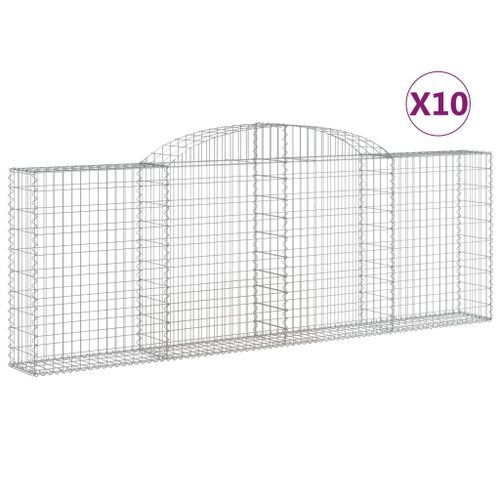 Paniers à gabions arqués 10 pcs 300x30x100/120 cm fer galvanisé - Photo n°2; ?>