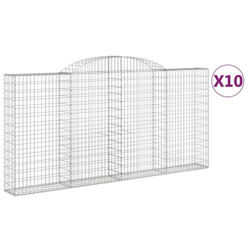 Paniers à gabions arqués 10 pcs 300x30x140/160 cm fer galvanisé - Photo n°2; ?>