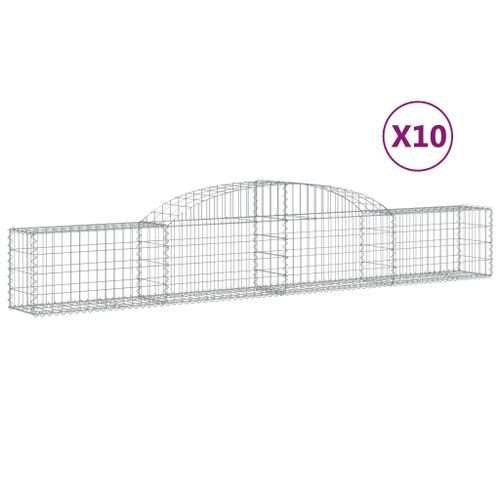 Paniers à gabions arqués 10 pcs 300x30x40/60 cm fer galvanisé - Photo n°2; ?>