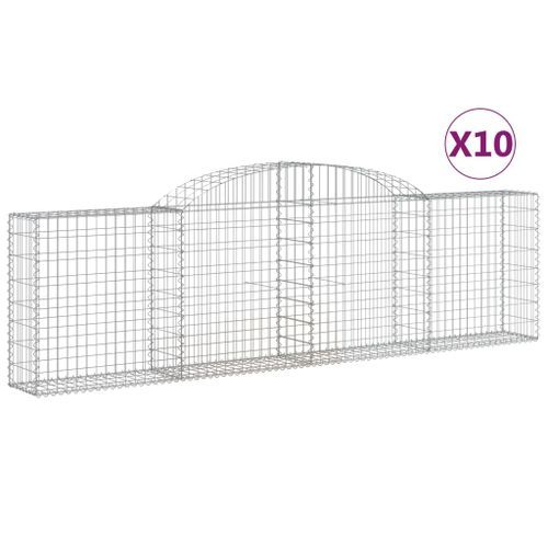 Paniers à gabions arqués 10 pcs 300x30x80/100 cm fer galvanisé - Photo n°2; ?>