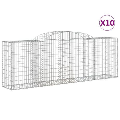 Paniers à gabions arqués 10 pcs 300x50x100/120 cm fer galvanisé - Photo n°2; ?>