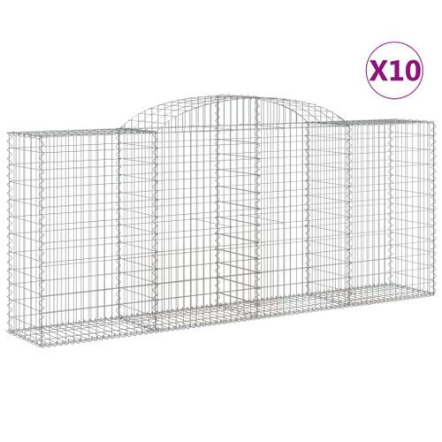 Paniers à gabions arqués 10 pcs 300x50x120/140 cm fer galvanisé - Photo n°2; ?>