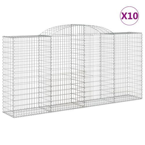 Paniers à gabions arqués 10 pcs 300x50x140/160 cm fer galvanisé - Photo n°2; ?>