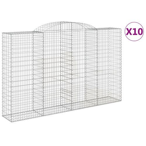 Paniers à gabions arqués 10 pcs 300x50x180/200 cm fer galvanisé - Photo n°2; ?>