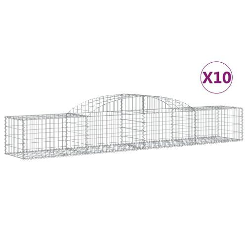 Paniers à gabions arqués 10 pcs 300x50x40/60 cm fer galvanisé - Photo n°2; ?>