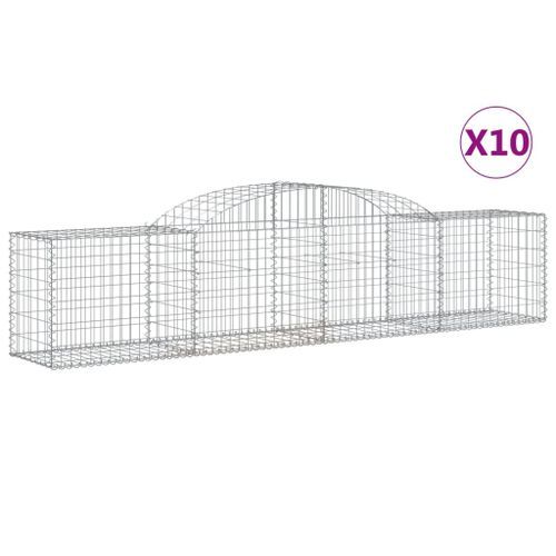 Paniers à gabions arqués 10 pcs 300x50x60/80 cm fer galvanisé - Photo n°2; ?>