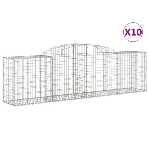 Paniers à gabions arqués 10 pcs 300x50x80/100 cm fer galvanisé - Photo n°2; ?>