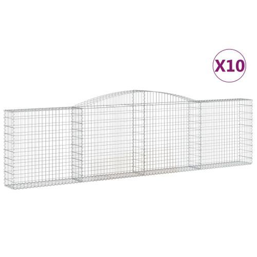 Paniers à gabions arqués 10 pcs 400x30x100/120 cm Fer galvanisé - Photo n°2; ?>