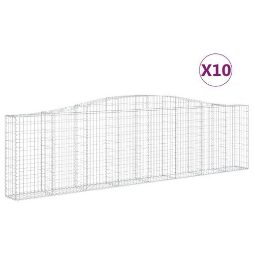 Paniers à gabions arqués 10 pcs 400x30x100/120 cm Fer galvanisé - Photo n°2; ?>