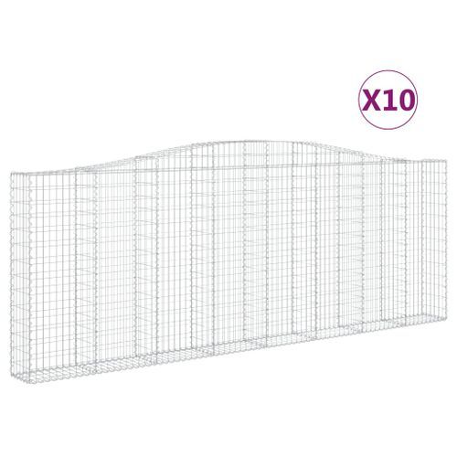 Paniers à gabions arqués 10 pcs 400x30x140/160 cm Fer galvanisé - Photo n°2; ?>