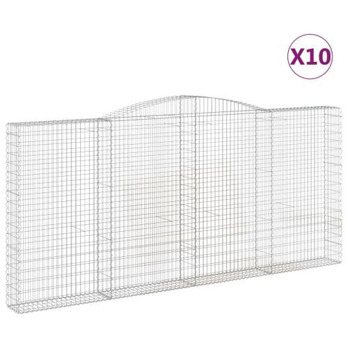 Paniers à gabions arqués 10 pcs 400x30x180/200 cm Fer galvanisé - Photo n°2; ?>