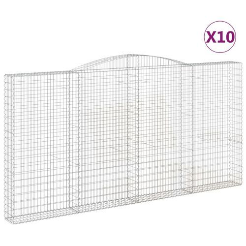 Paniers à gabions arqués 10 pcs 400x30x200/220 cm Fer galvanisé - Photo n°2; ?>