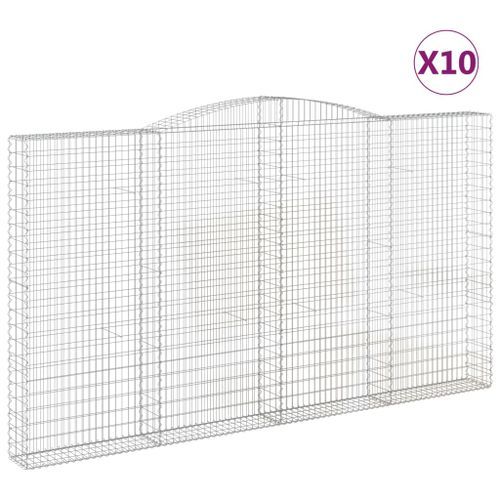 Paniers à gabions arqués 10 pcs 400x30x220/240 cm Fer galvanisé - Photo n°2; ?>